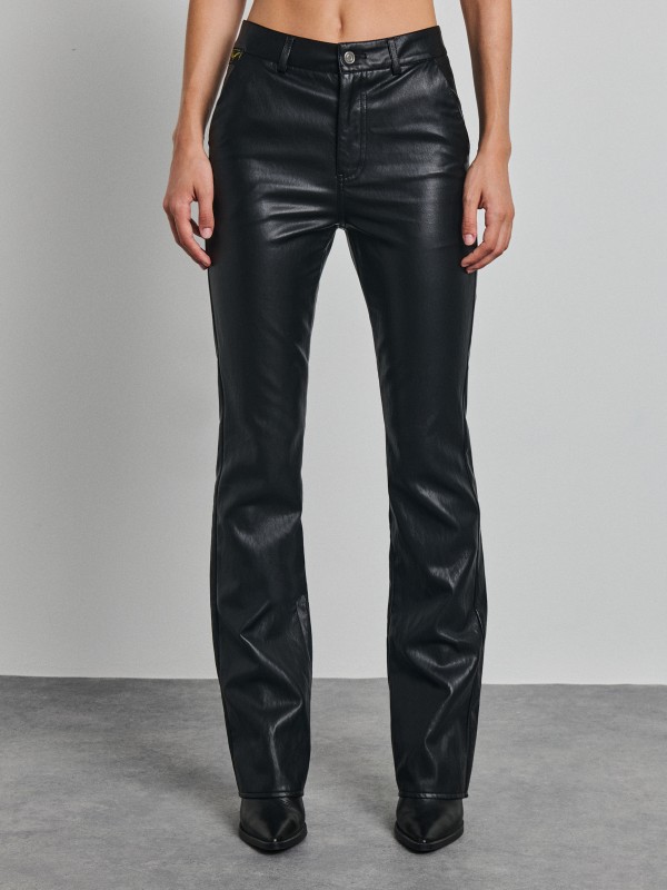Ronda Woman Kick Flare  Eco Leather Pant 