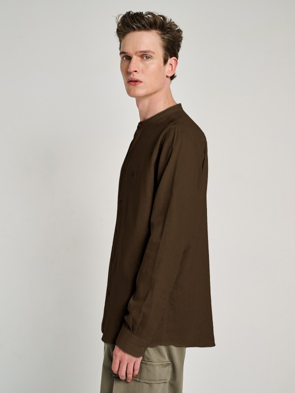 Diver Man Shirt Mao Collar