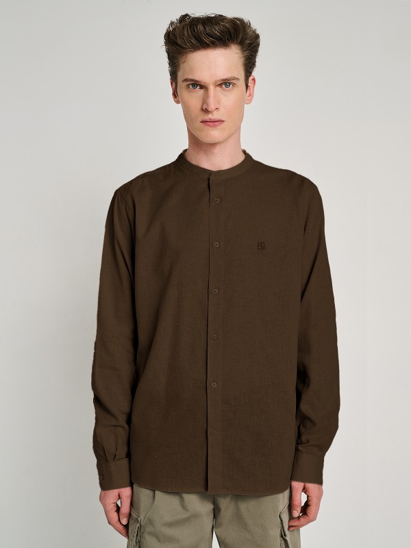 Diver Man Shirt Mao Collar