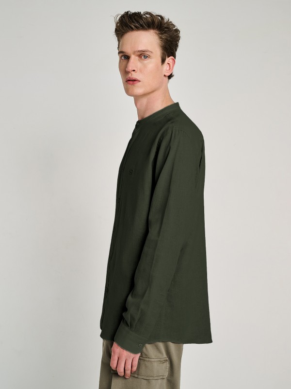 Diver Man Shirt Mao Collar