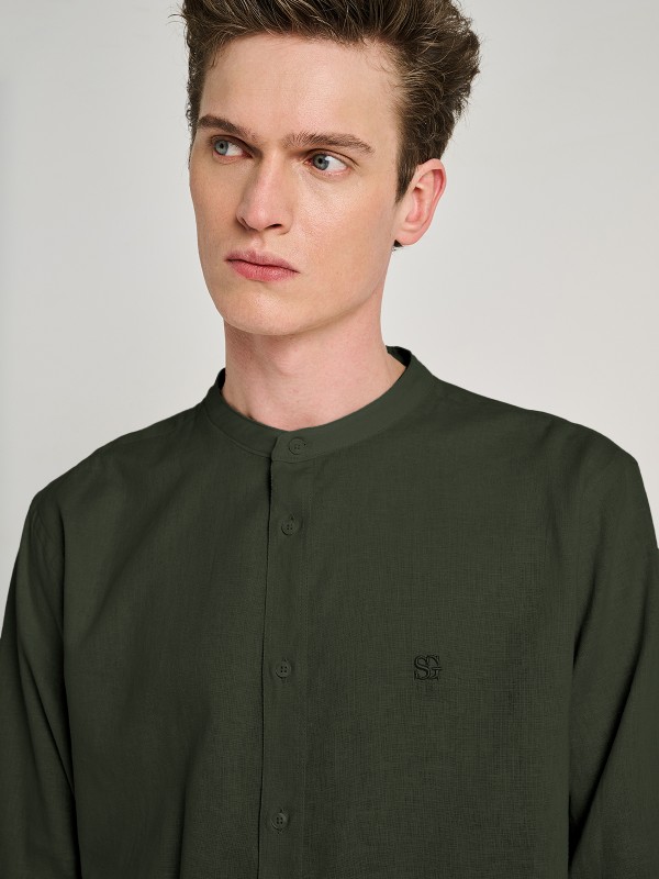 Diver Man Shirt Mao Collar