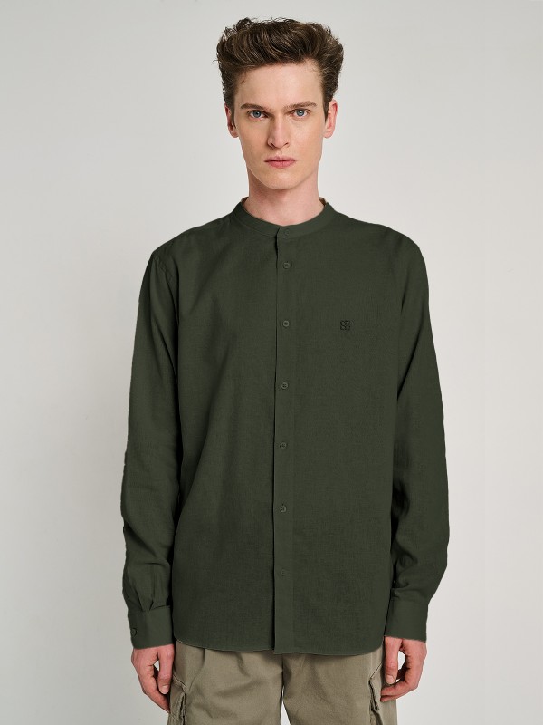 Diver Man Shirt Mao Collar