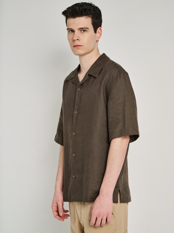 Ron Man Shirt Linen Short Sleeve