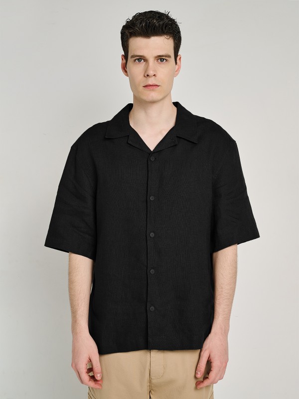 Ron Man Shirt Linen Short Sleeve