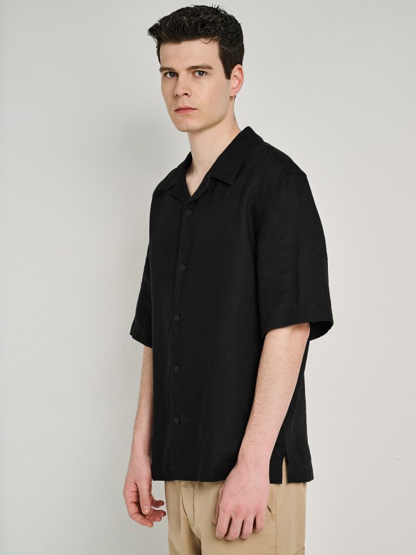 Ron Man Shirt Linen Short Sleeve