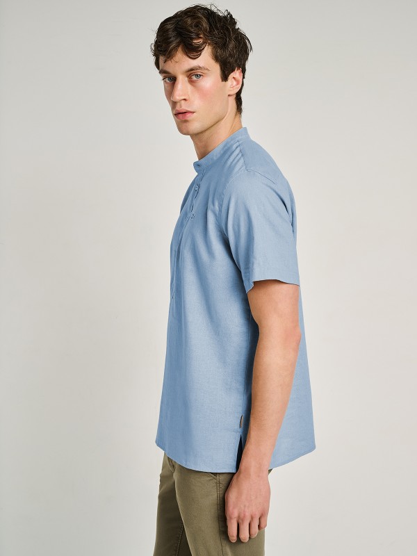 Trevor 1 Man Shirt Mao Collar