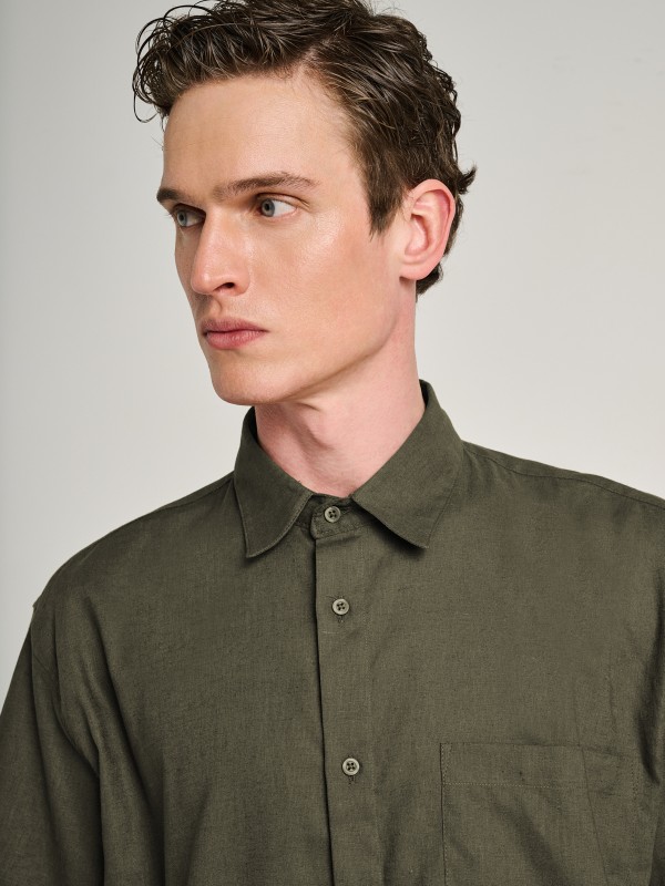 Grant Man Shirt Linen Short Sleeve