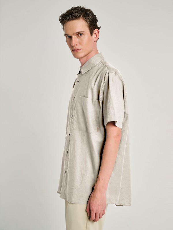 Grant Man Shirt Linen Short Sleeve