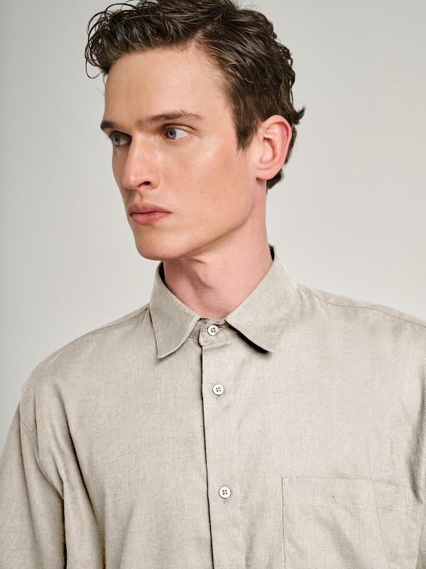 Grant Man Shirt Linen Short Sleeve