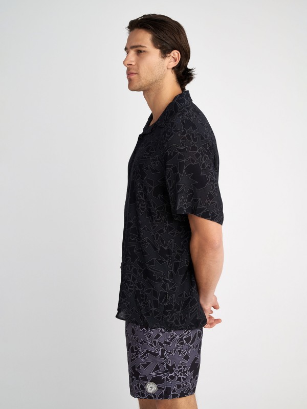 Man Shirt Henry Short Sleeve