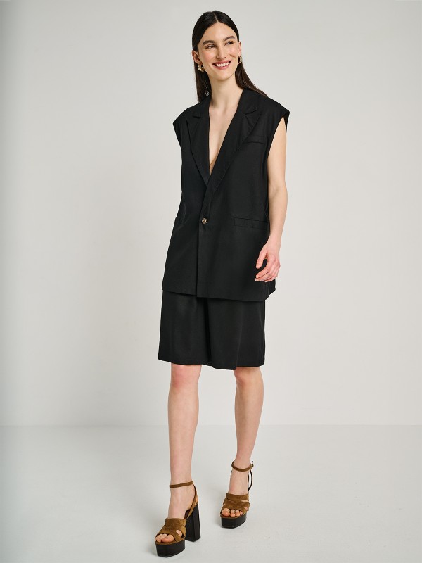 Holly Linen Long Vest 