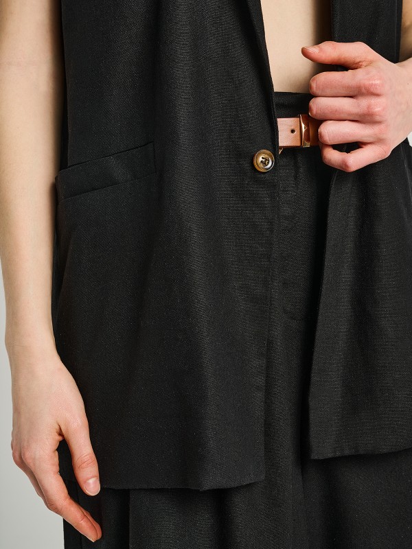 Holly Linen Long Vest 