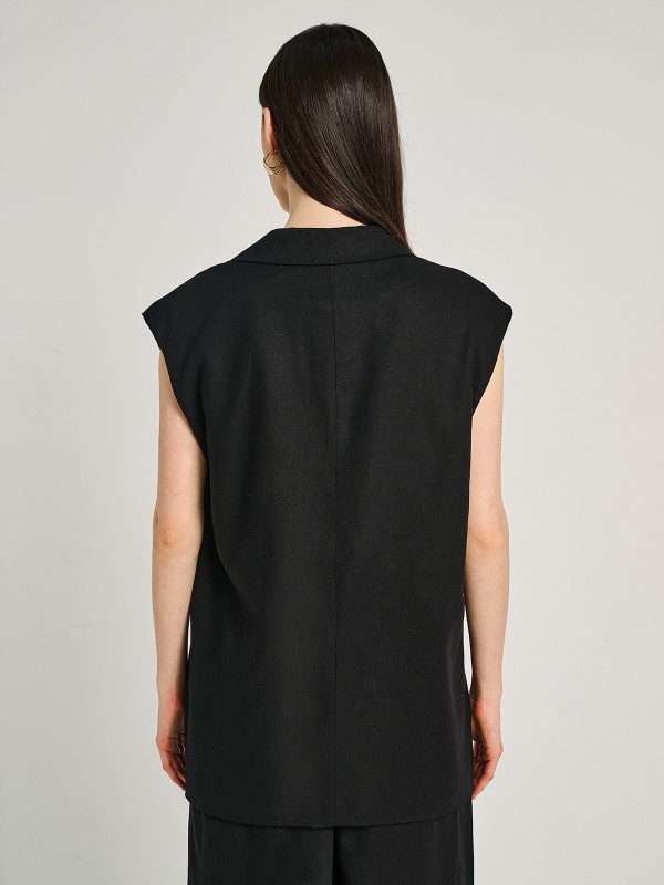 Holly Linen Long Vest 